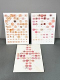 Large Lot of Vintage Buttons Pink Glass