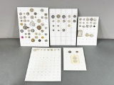 Large Lot Antique & Vintage Buttons Slides Buckles Rhinestones