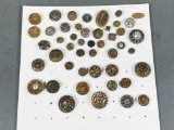 Large Lot Victorian Antique Buttons Metal Flowers, Designs
