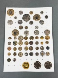 Large Lot Pierced Antique Metal Buttons Floral and more