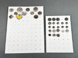 Group Lot of Vintage Buttons Metal Flower