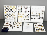 Large Group Lot Assorted Uniform Buttons Military Etc