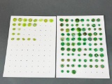 Large Lot Vintage Green Glass Buttons Moonglow