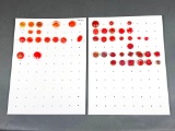 Large Lot Vintage Red Orange Glass Buttons Moonglow