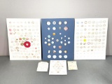 Large Lot Vintage White Glass Buttons, Some Colors, Moonglow