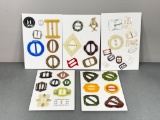 Large Lot Vintage Retro Slides & Buckles Plastic, Celluloid
