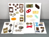 Large Lot Vintage Retro Slides, Claps Celluloid, Plastic, metal