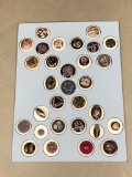 Group Lot Unusual Fabric Topped Buttons