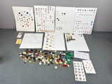 Lot of Assorted Buttons China Stick Pins Retro and more