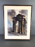 Byron Kohn Watercolor Painting Columbus Union Station ARch