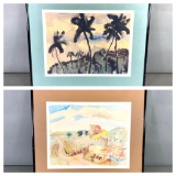 Two Prints of Watercolor Paintings Emil Nolde, Erich Heckel