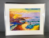 Al Pounders (b. 1931) Seashore Watercolor Landscape Painting