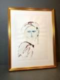 Gianni Celati (b. 1936) Original Watercolor, Unnamed Portrait, 1995