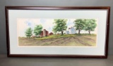 Suzanne Mays Original Watercolor Painting, 1992 Farm Scene