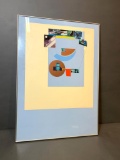 R. Moran Industrial Mixed Media Painting 1984