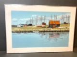 Vintage Lithograph Print, Lanes Cove, Signed OPIE, 1985