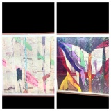 Garie Crawford (b. 1947) Tryptic Color Xerox Mixed Media, 2 of 3 panels