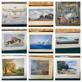 Group Lot of Mixed Artwork, Both Originals and Prints Inc. Charles Culver Two Formosan Deer