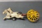 Antique Cast Iron Fire Horse Wagon w/Horses