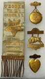 Civil War O'Rorke Post 1 Buffalo 1897 National Encampment ribbon & 3 souvenir badges