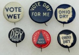 Vintage Prohibition - Political button lot 