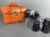 Vintage USAF Servicemanâ€™s Asahi Pentax 35mm Camera with Telephoto Lens