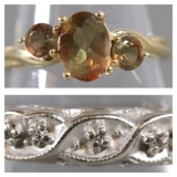 Two 14k Gold Rings 3.9 Grams Total Diamond and Gem In house shipping available. Pickup is ...