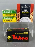 Group lot Full Boxes of Ammo - 35 Remington, 22 LR, 30 Carbine