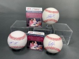 Cleveland Guardians signed baseballs: Freeman, Gonzalez, Rocchio, all JSA