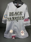 Black Yankees Museum authentic jersey & Buck O'Neil signed baseball (JSA)