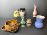Group Lot of Vintage Pottery: RRPC Roseville Ohio, D. M. White, USA and Holland & More