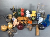 Antique Smith Bros. Easy Axe, True Value Torch, Tobacco Tin, Folk Art Wood Cats, More Vintage