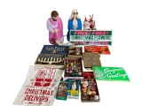 Large Group Lot of Christmas Items Including Blow Form, Advertising, inflatable
