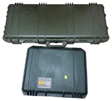Two American Olive Drab Pelican Storm Equipment Transport Cases