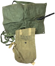 World War II U.S.M.C. Canvas Field Equipment Items Including a 1945 Scranton Lace Co. Pouch