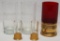 2 Federal Ammo glasses, red & gilt shotshell