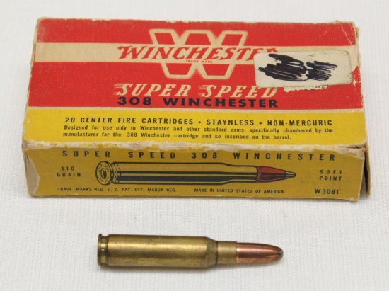 box of Winchester .308 Win vintage box