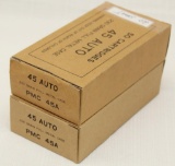 (2) boxes PMC .45 AUTO 230 gr. FMC shy