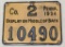 1934 PA metal hunting license Co. 2