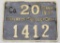 1937 PA metal hunting license Co. 20