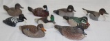 9 asstd hand painted decoy's, 1980's vintage,