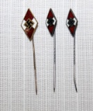 (3) HJ Hitler youth stick pins
