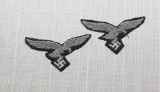 (2) Luftwaffe bullion Eagles officer for visor hat