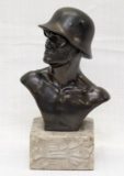 German soldier with Model 1916 helmet statue with