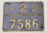 1932 PA metal hunting license Co. 2