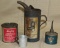 4 Maytag containers, mixing can w/spout, round