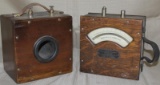 2 Antique wooden cased Electric Meters