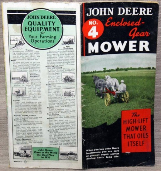 John Deere No. 4 Enclosed Gear Mower sales booklet