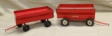 (2) -- 4 wheel farm wagons, 1 Tru-Scale having