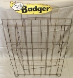 Badger folding wire sales literature rack, rusty,